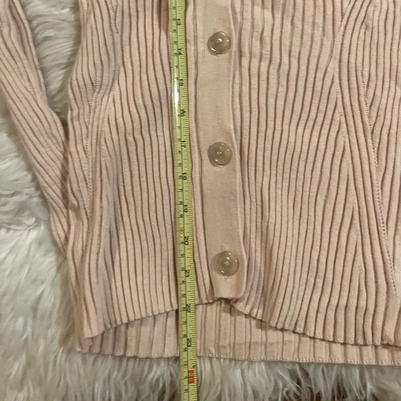 Ann Taylor Pink Ribbed Knit Button Up Cardigan Sweater - Picture 7 of 7